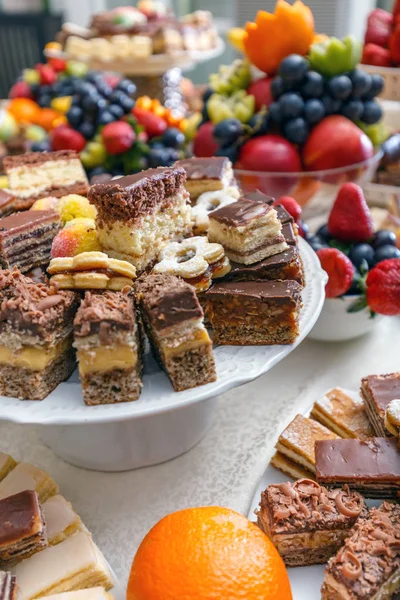 Schokoriegel Desserttisch — Stockfoto