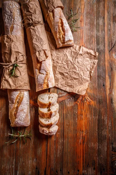 Vista dall'alto delle baguette francesi — Foto Stock