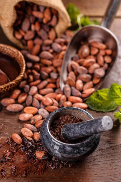 Granos de cacao tostados —  Fotos de Stock