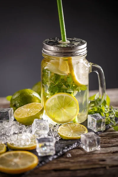 Lemonade in the glass jar — Stock Photo, Image
