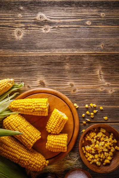 Top view of boiled corn — Stock Photo, Image