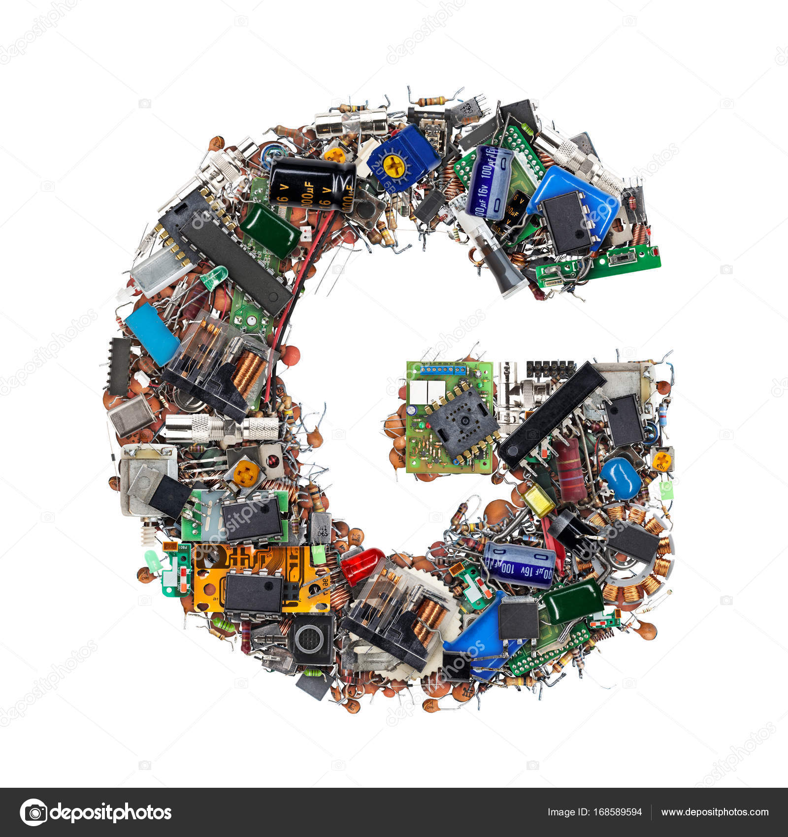 Letter G Made Of Electronic Components — Stock Photo © Grafvision