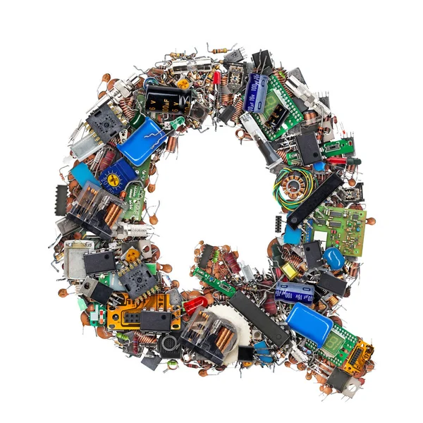 Letter Q made of electronic components — Stock Photo, Image