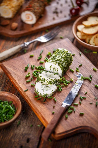 Queso con cebollino — Foto de Stock