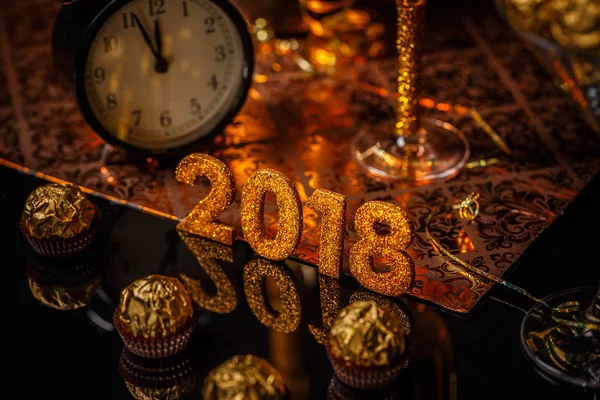 2018 números de ouro ano — Fotografia de Stock