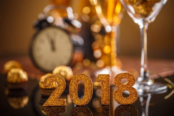 2018 números de ouro ano — Fotografia de Stock