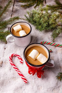 sıcak kakao bir fincan