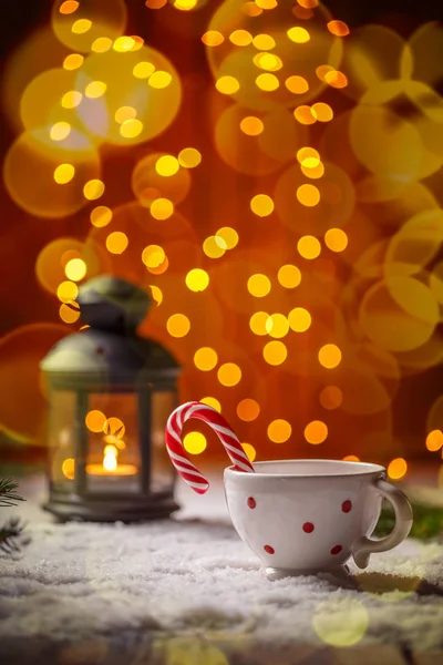 Şeker kamışı ile Noel kompozisyon