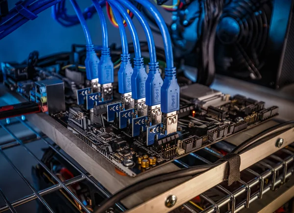 Cryptocurrency Mining Rig — Foto Stock
