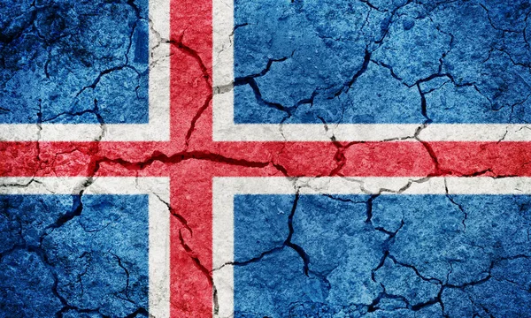 Исландский Флаг Фоне Сухого Грунта — стоковое фото