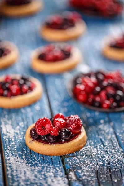 Färska bär tartlets — Stockfoto