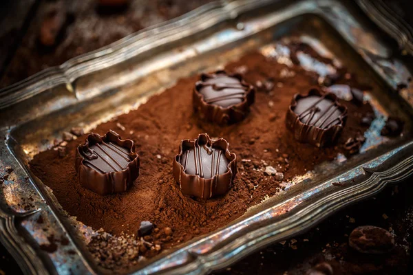 Chocolate mousse pralines — Stock fotografie