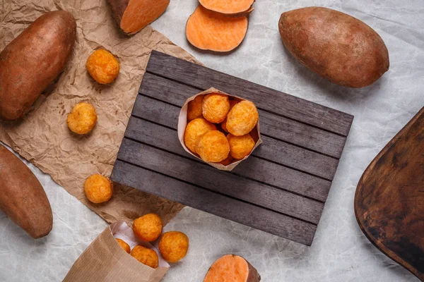 Fried small potato balls — Stock Photo, Image