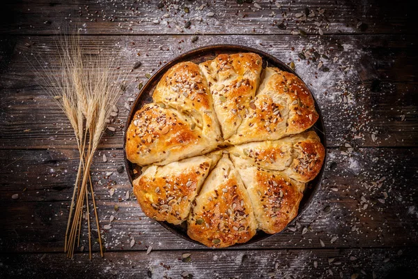 Bread in the form of a flower — Stock Photo, Image