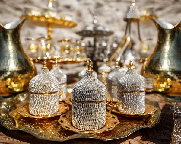 Turkish metal coffee cups — Stock Photo, Image