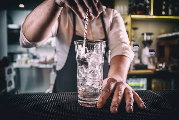 İş yerinde profesyonel barmen — Stok fotoğraf