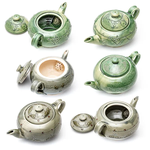 Teiere in ceramica fatte a mano — Foto Stock
