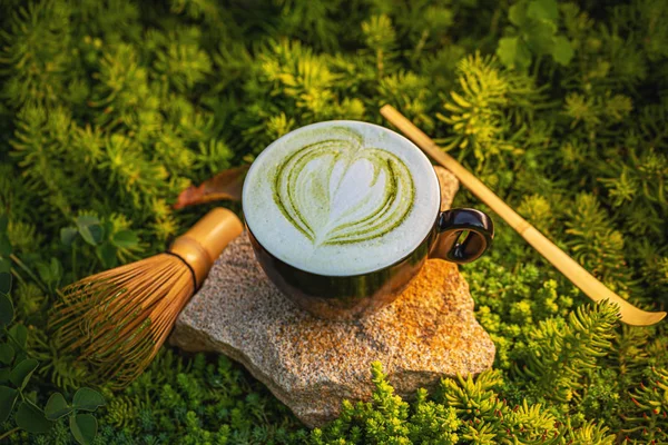 Tasse de thé vert matcha latte — Photo