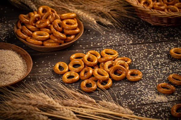 Bretzels ronds durs salés — Photo