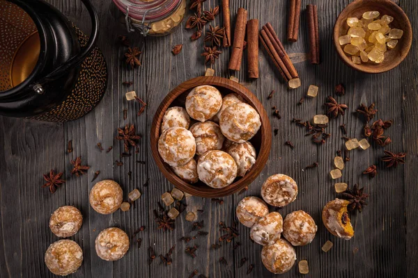 Runda söta pepparkakor — Stockfoto