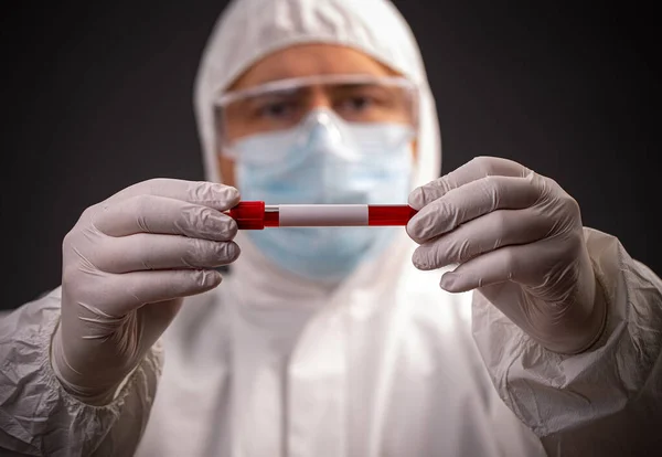 Test tube with blood sample — Stock Photo, Image