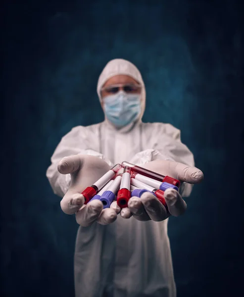 Blood sample in sample tube — Stock Photo, Image