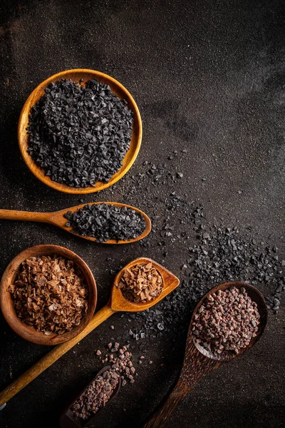 Assorted gourmet salts — Stock Photo, Image