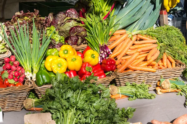 販売のためのカラフルな新鮮な野菜 — ストック写真