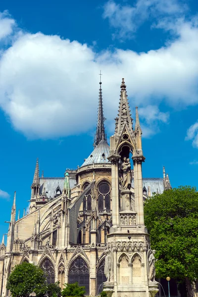 Zadní Notre Dame v Paříži — Stock fotografie