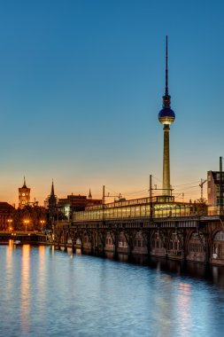 Sunset at the river Spree in Berlin clipart