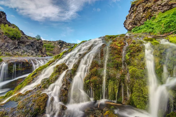 Small waterfall seen in Iceland — Stock Photo, Image