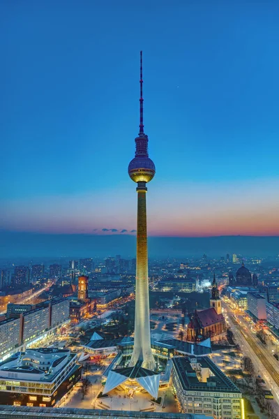 Downtown Berlin after sunset — Stock Photo, Image