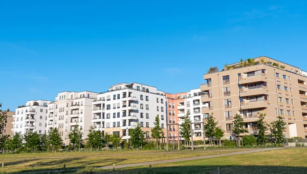 Development area with modern apartment houses — Stock Photo, Image