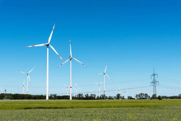 Wind generation seen in rural Germany — Stock Photo, Image
