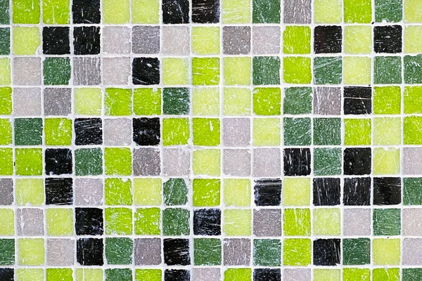 Azulejos em mosaico verde, preto e cinza — Fotografia de Stock