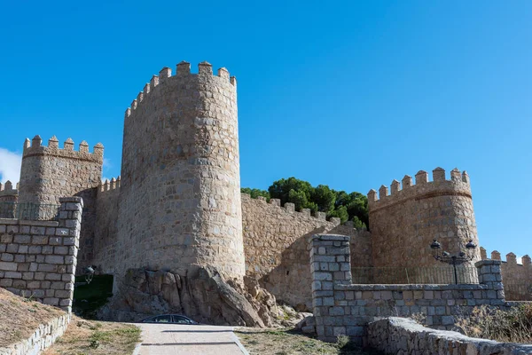 Imposante Middeleeuwse Stadsmuur Van Avila Spanje — Stockfoto