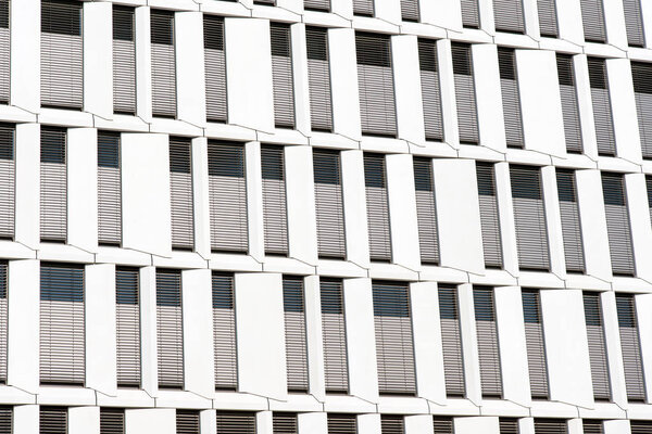 Facade of a modern office building seen in Berlin, Germany