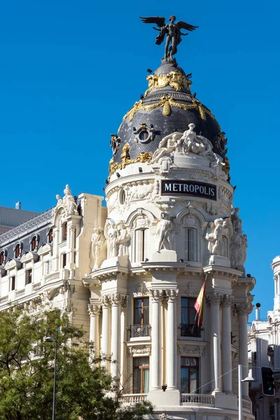 Famoso Edifício Metropolis Visto Madrid Espanha — Fotografia de Stock