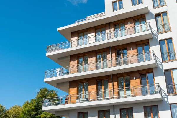 Detalhe Uma Moderna Casa Apartamentos Vista Berlim Alemanha — Fotografia de Stock