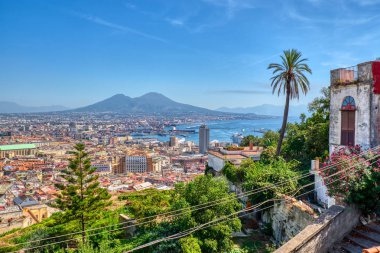 View of Naples in Italy from the Vomero hill clipart