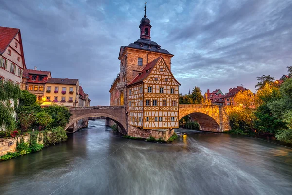 Storico Municipio Bamberga Baviera Germania All Alba — Foto Stock