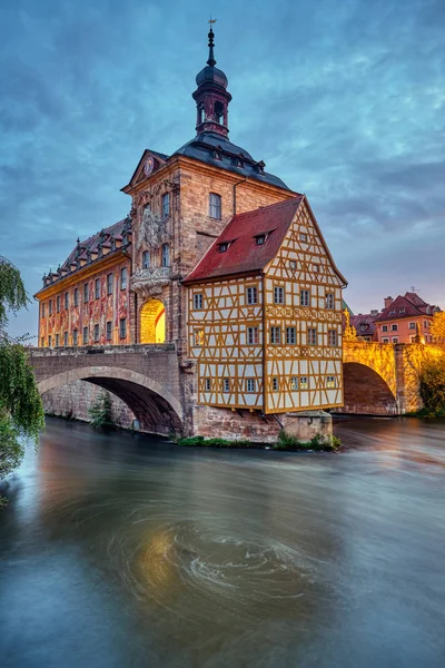 Câmara Municipal Bamberg Baviera Alemanha Amanhecer — Fotografia de Stock