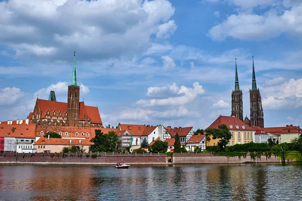 Isla Catedral Con Catedral San Juan Wroclaw Polonia —  Fotos de Stock