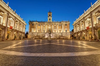 Roma 'daki Capitoline Tepesi' ndeki Piazza del Campidoglio 'da.