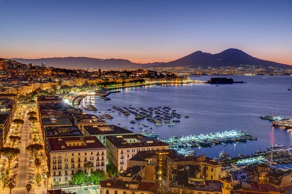 Nápoles Monte Vesúvio Itália Antes Nascer Sol — Fotografia de Stock