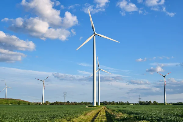 Modern Wind Wheels Seen Rural Germany — Stock Photo, Image