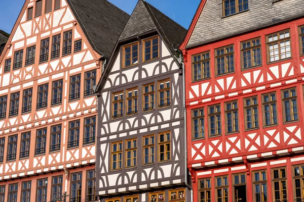 Facade Some Half Timbered Houses Romerburg Square Frankfurt Germany — Stock Photo, Image