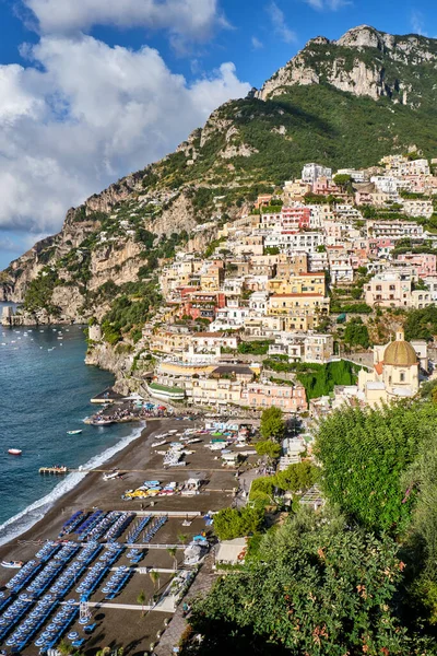 Διάσημη Παραθαλάσσια Πόλη Positano Στην Ιταλική Ακτή Amalfi — Φωτογραφία Αρχείου