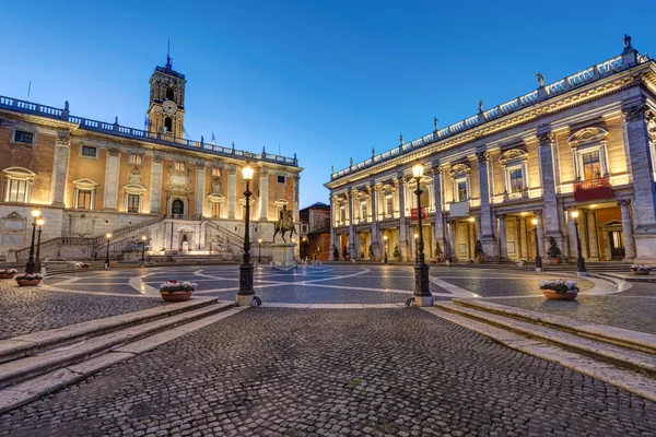 Piazza Del Campidoglio Capitoline Dombon Rómában Hajnalban — Stock Fotó