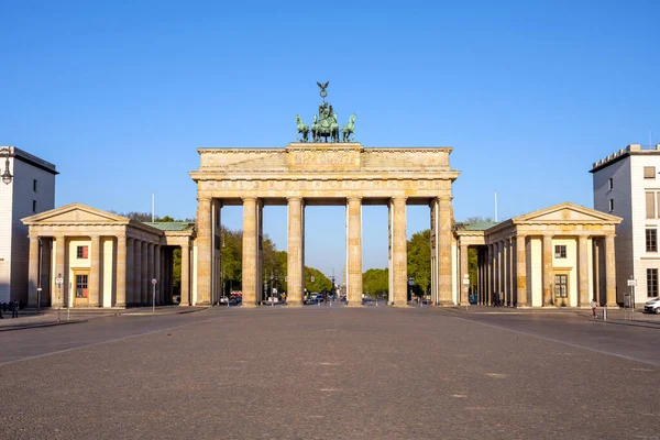 Panorama Famoso Brandenburger Tor Berlim Sem Pessoas — Fotografia de Stock